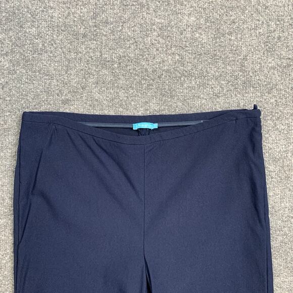 J. Mclaughlin Pants Womens 6 Navy Stretch Skinny Tapered Ankle Side Zip Trousers - Picture 3 of 12